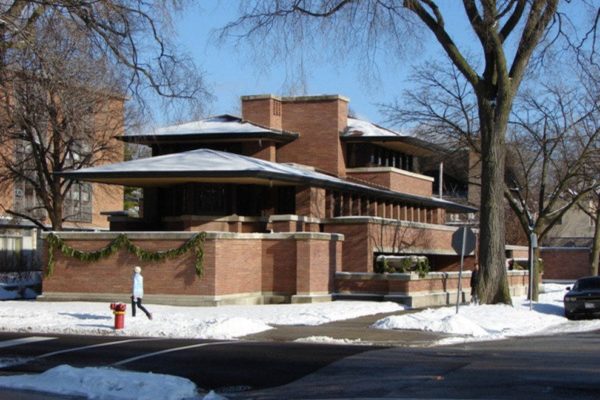 Robie House covered in snow