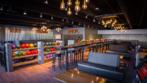 Interior of Seven Ten Social bowling alley and eatery